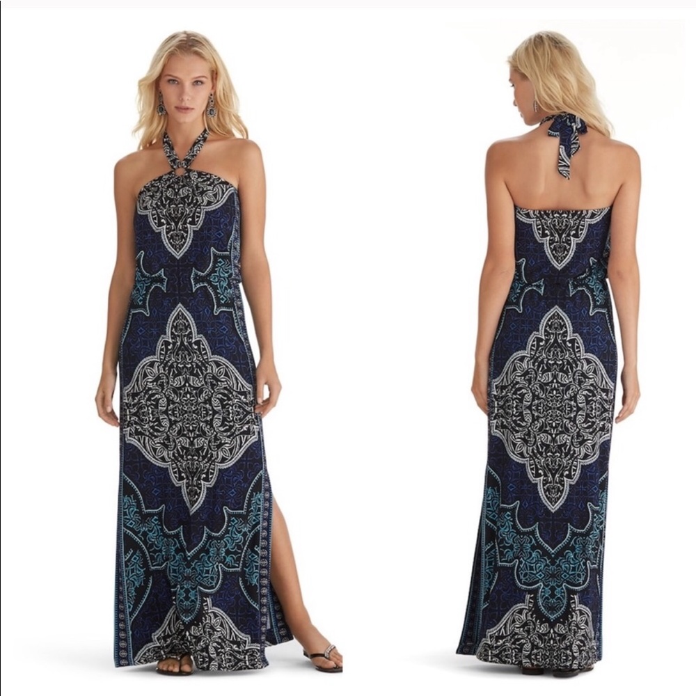 1-Day SALE❗️WHBM Printed Maxi Halter Dress Sz. XL